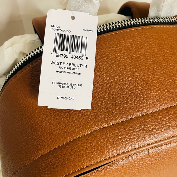 New with Tag Coach Leather Men’s West Backpack - Picture 12 of 13